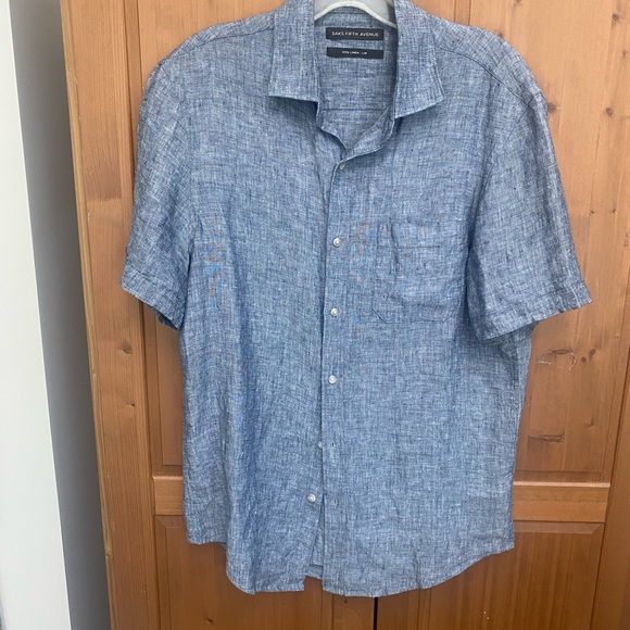 Men’s Saks fifth Ave linen short sleeve shirt size small - Picture 6 of 7